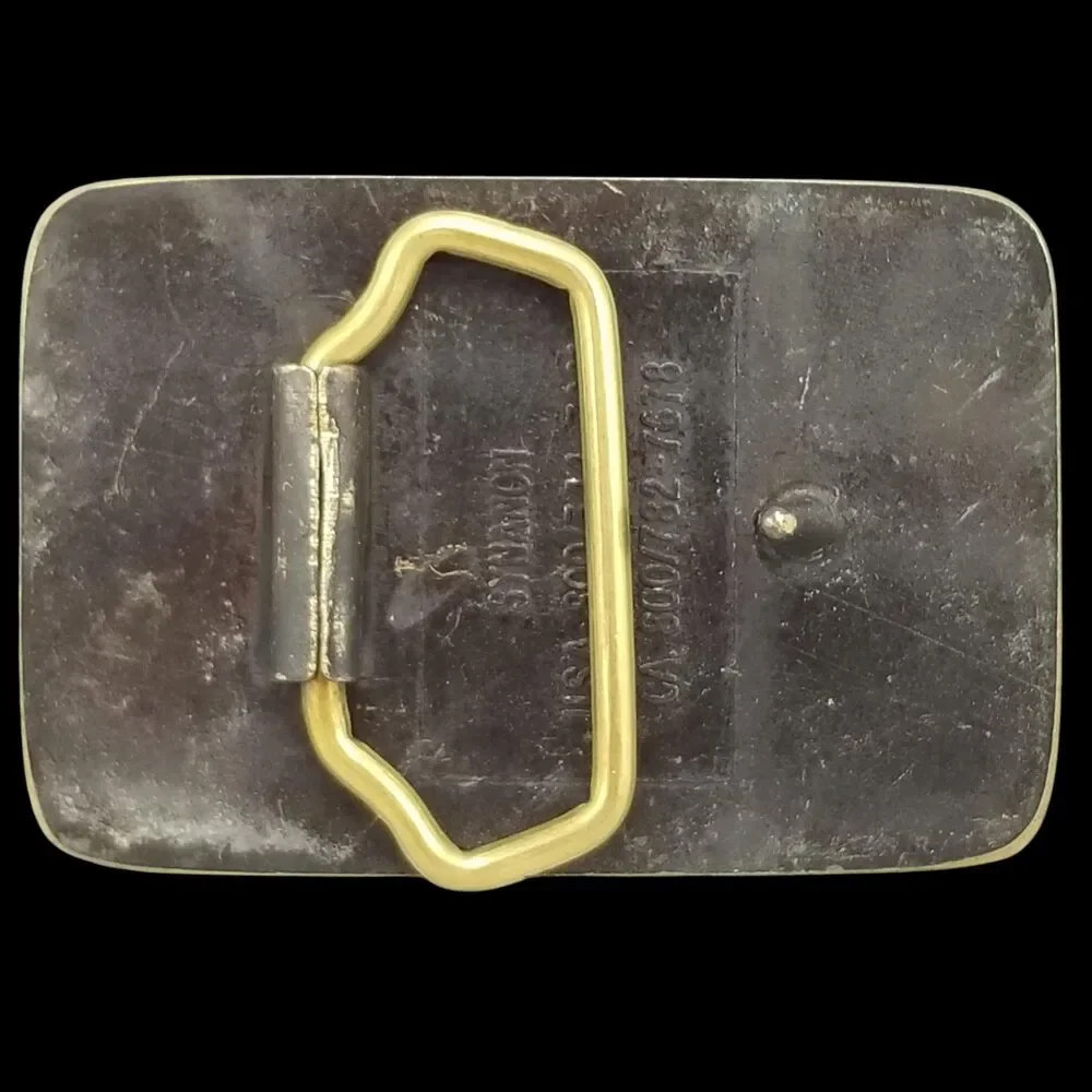 Vintage Solid Brass Belt Buckle‎ by Synanon - Rare Collectible AMAX Petroleum